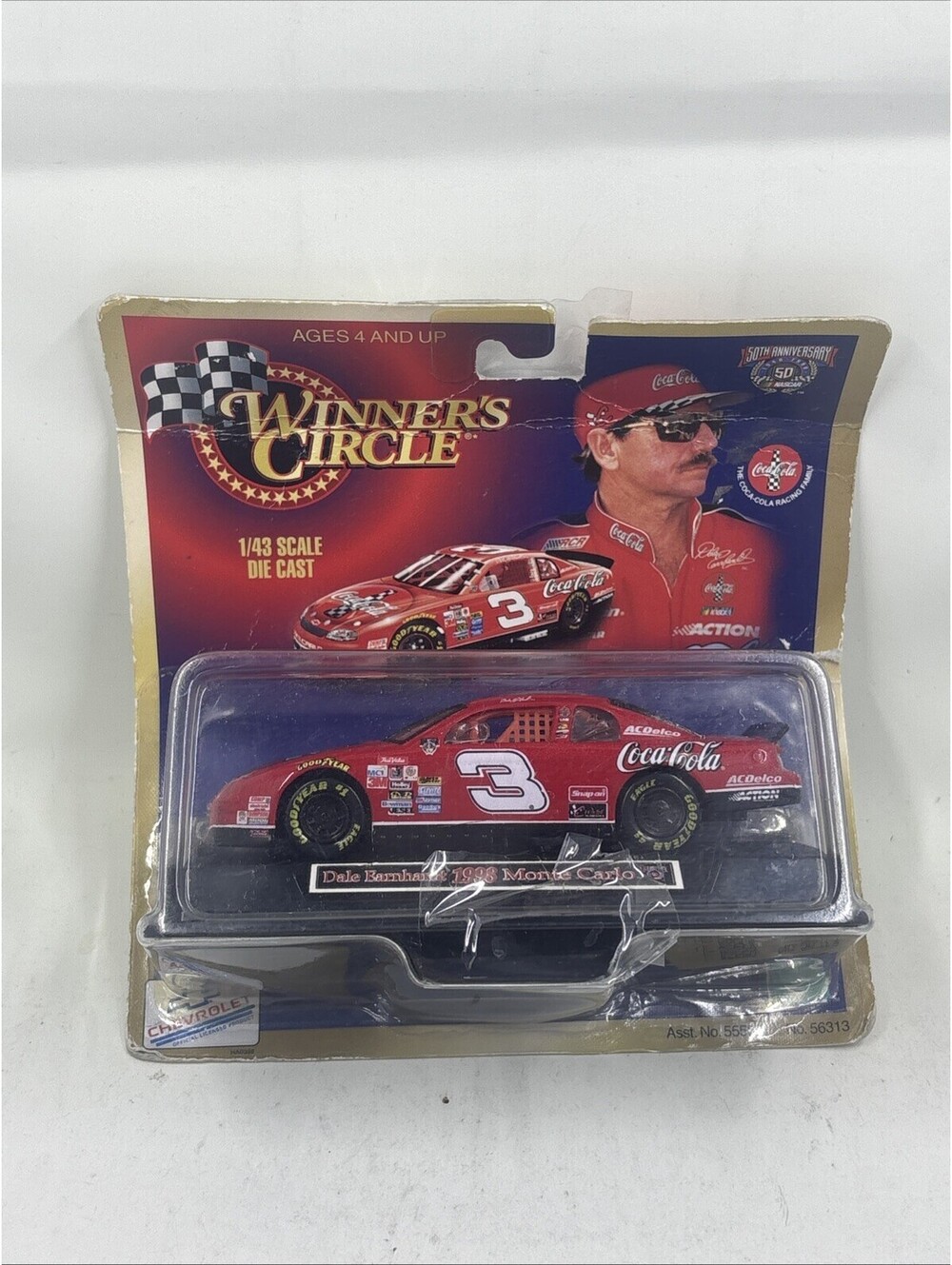 Winner's Circle 50th #3 Dale Earnhardt Coca Cola Monte Carlo 1:43 damage box